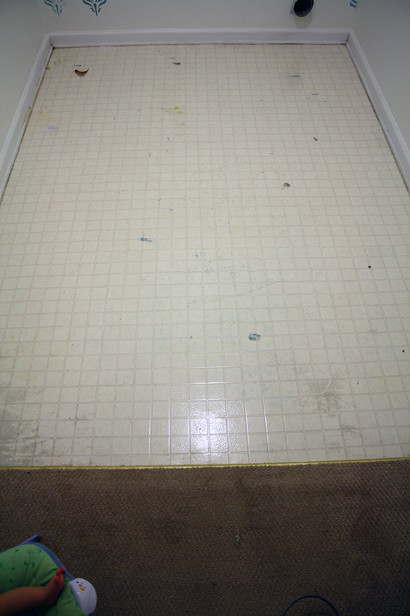 Unsightly rug tape damage on your tile floors? K&M can make it good as new!