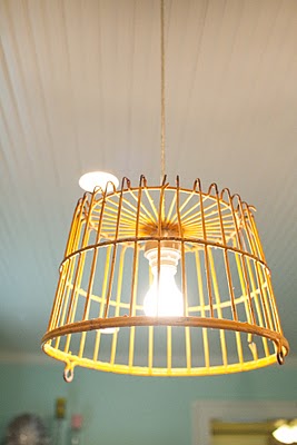 DIY pendant light from antique egg crate