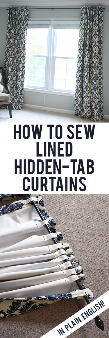 Sew your own blackout-lined back-tab curtains. Easy, straightforward step-by-step instructions!