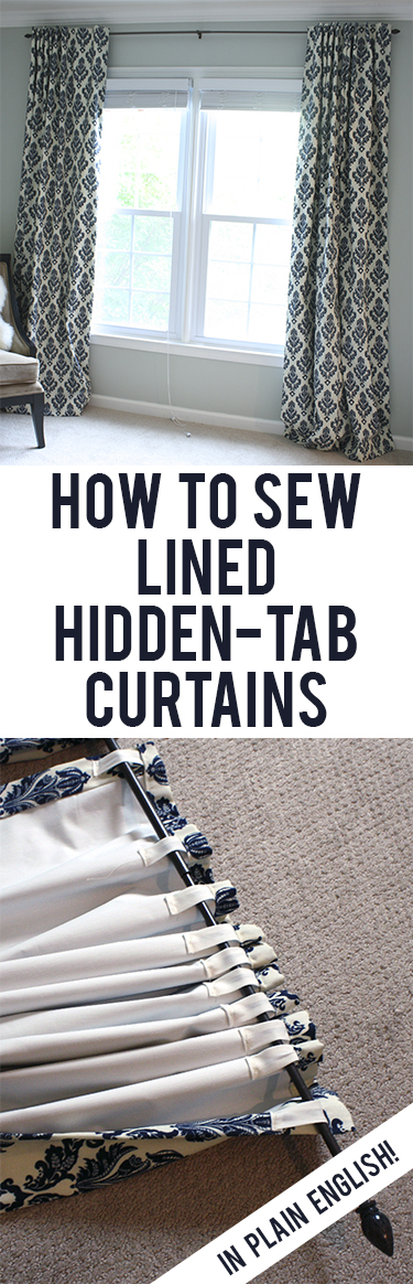 Tutorial How To Sew Diy Black Out Lined Back Tab Curtains