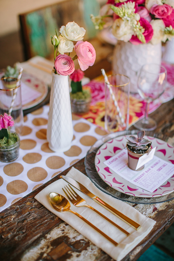 Color palette inspiration: pink and gold