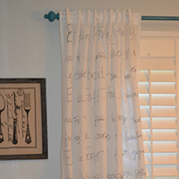 Make script curtains with sharpie