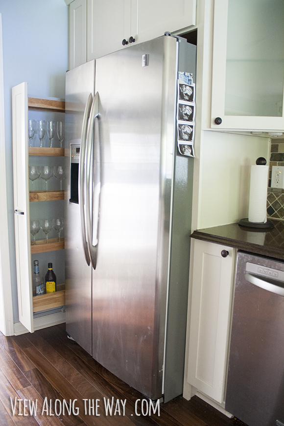 Tall, thin cabinet for alcohol storage, and lessons learned from a kitchen remodel