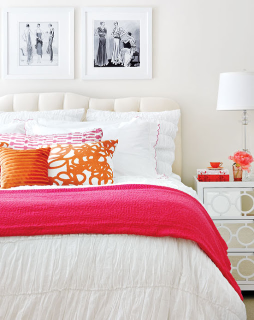 Bright, feminine bedroom