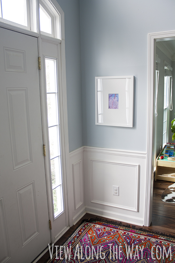 Foyer with kilim rug