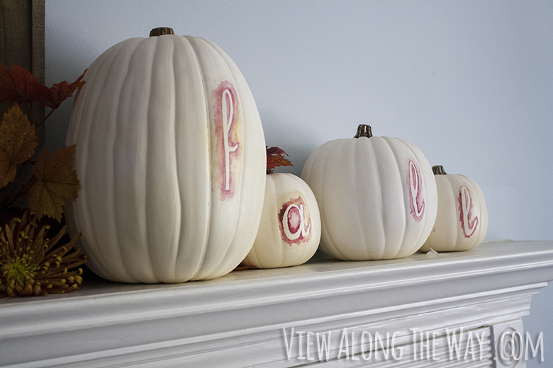Creative DIY pumpkin ideas: watercolor letters