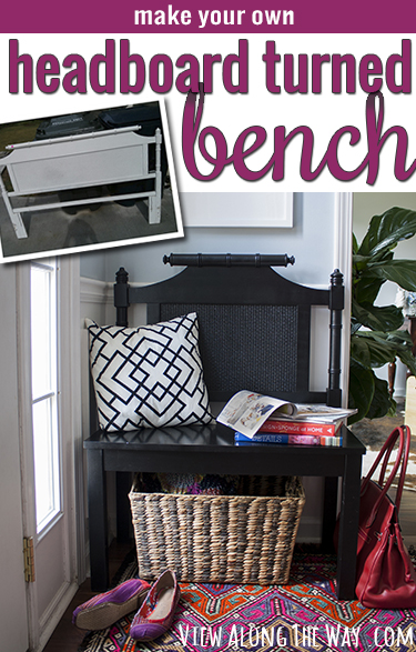 Turn a headboard into a custom-sized bench for your foyer or entryway!