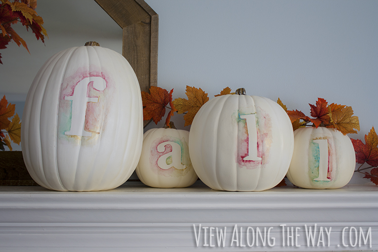 How to make watercolor letter pumpkins for fall decorations