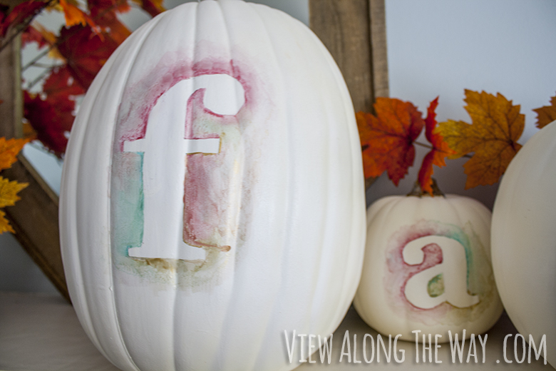 Watercolor lettered pumpkins for fall!