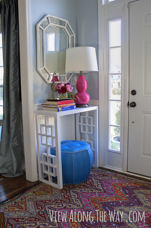 DIY fretwork console table! Come see how to make one!