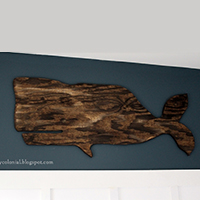 DIY plywood whale - so simple and SO stunning! (Come check out the other creative DIY art projects on this site too!)