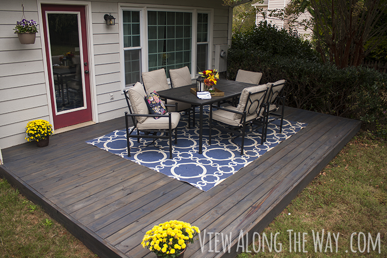 Stained wooden deck at View Along the Way