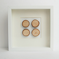 Brilliant DIY art projects that look expensive: framed wood slices stamped with special dates. LOVE this and all the ideas at this link!
