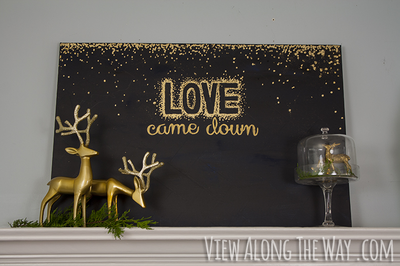 DIY Christmas art! Gold leaf on canvas 