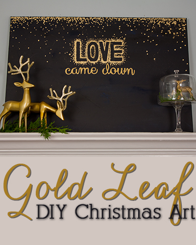 DIY gold leaf Christmas art! So easy! 