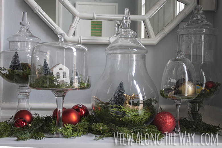 Apothecary village - fill glass jars with little Christmasy scenes!
