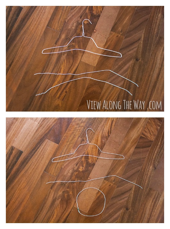 Make DIY coat hanger wreaths!