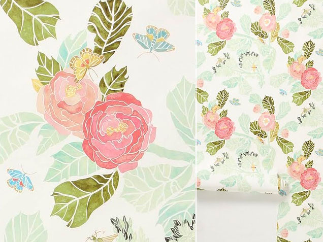 Anthropologie Peony Wallpaper