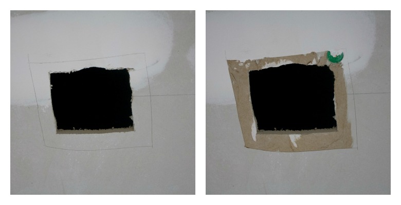 Removing the paper from sheetrock to repair a hole