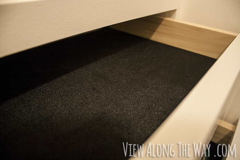 DIY velvet drawer lining