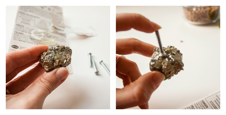 How to make pyrite knobs (anthropologie knockoff)