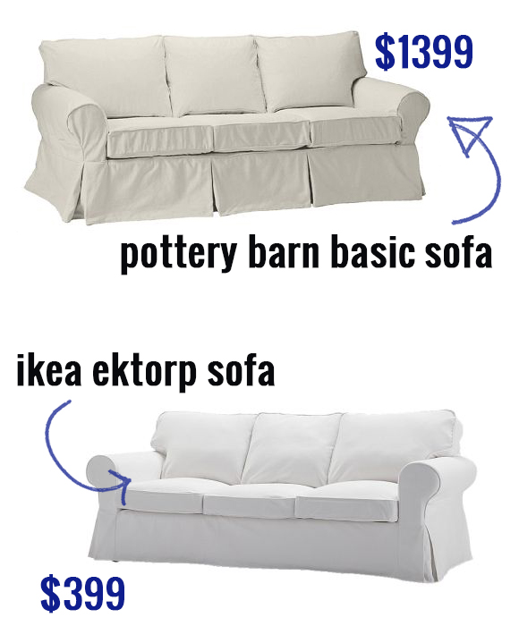 Ikea ektorp sofa versus pottery barn basic sofa