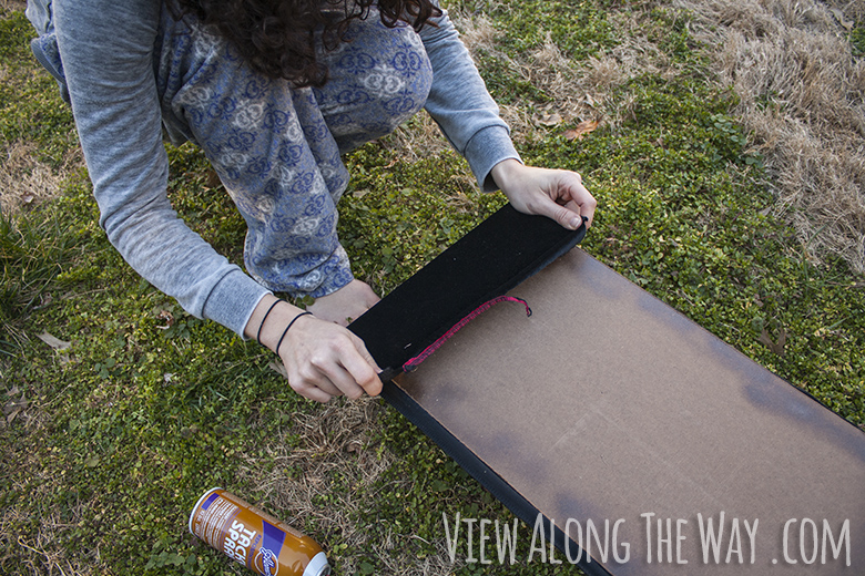 Making velvet drawer lining