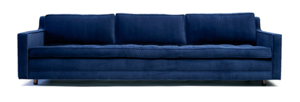 Navy velvet sofa