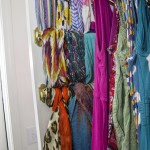 DIY slide-out scarf organizer