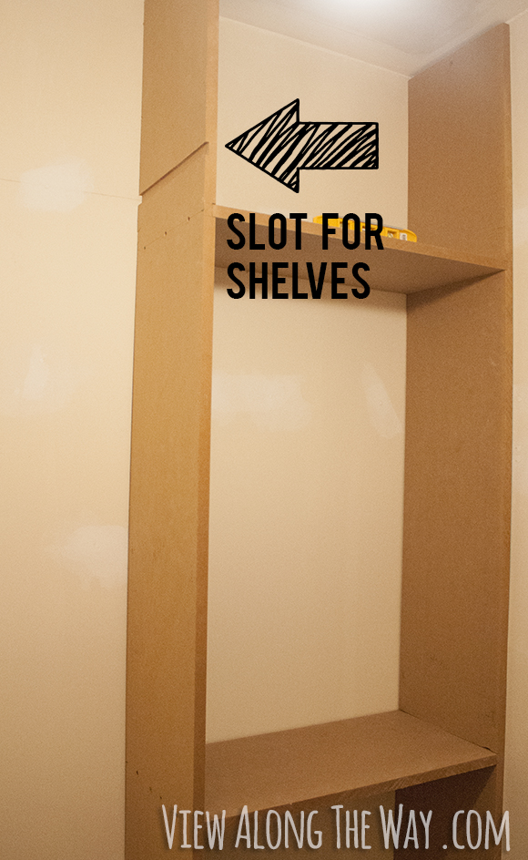 Routing out a slot for shelves to make custom closet shelving