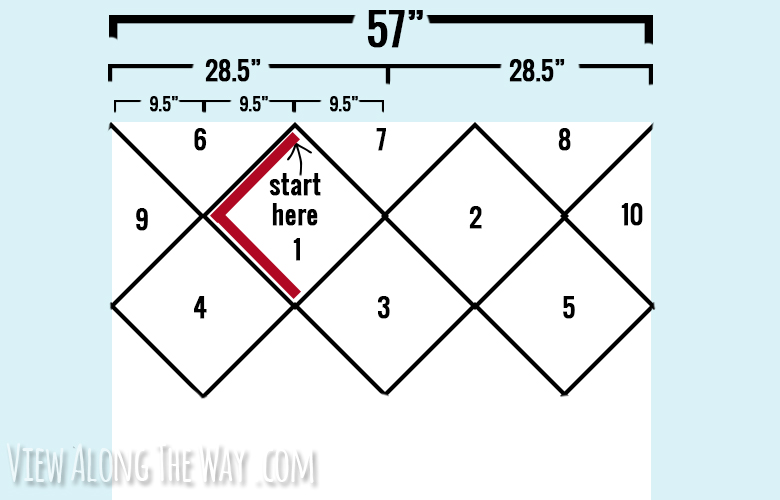 how to make diamond curtains diagram