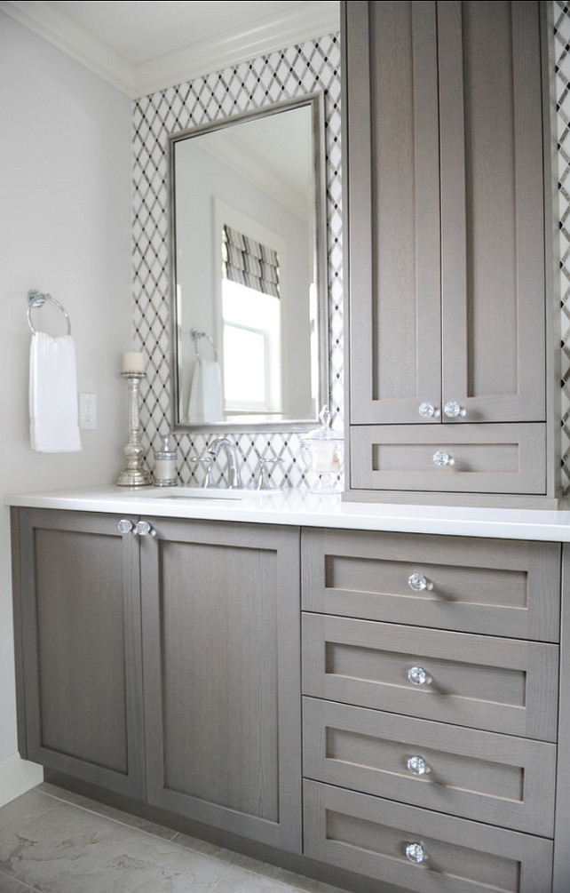 The Mirror Dilemma View, Double Vanity With Storage Tower In The Middle