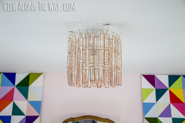 DIY copper microscope slide chandelier!