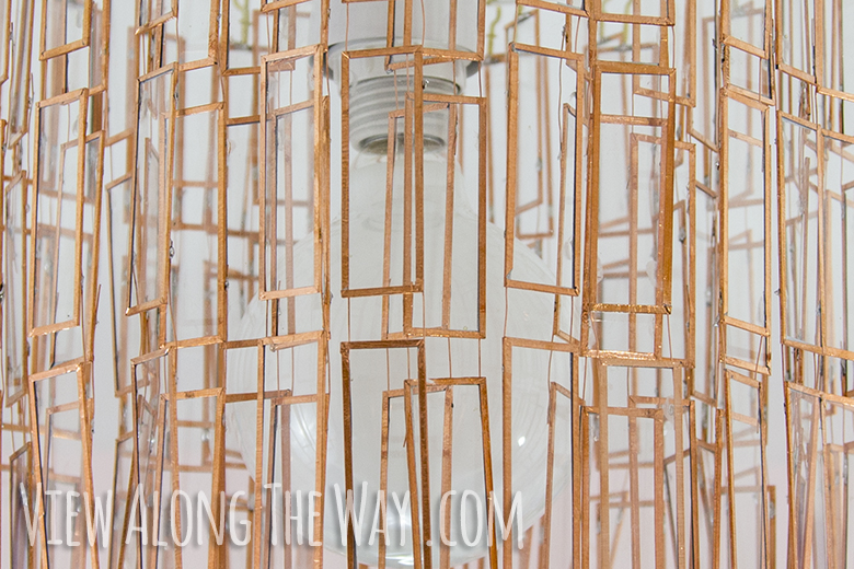 DIY copper microscope slide chandelier!