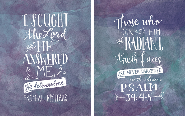 Psalm 34 hand-lettered art