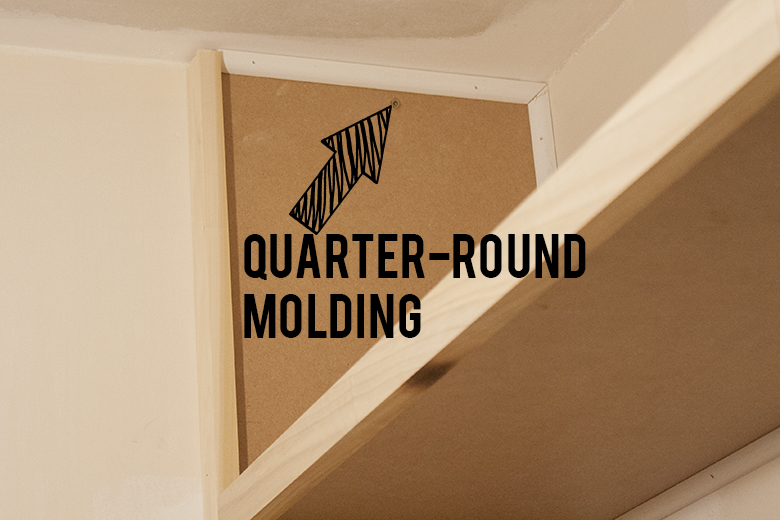 using quarter-round molding on shelf units